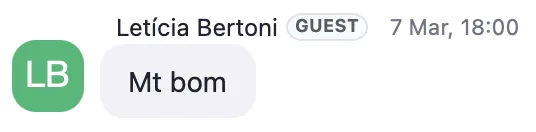 Depoimento de Letícia Bertoni: 'Mt bom'