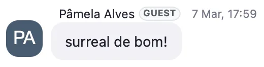 Depoimento de Pâmela Alves: 'surreal de bom'