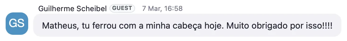 Depoimento de Guilherme Scheibel: 'tu ferrou com a minha cabeça hoje, muito obrigado'