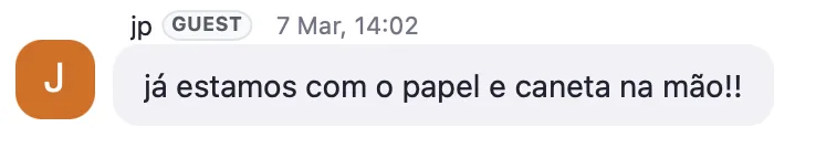 Depoimento de JP: 'já estamos com o papel e caneta na mão'