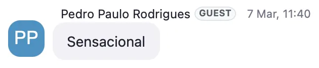 Depoimento de Pedro Paulo Rodrigues: 'Sensacional'