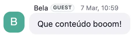 Depoimento de Bela: 'Que conteúdo booom!'