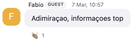 Depoimento de Fabio: 'Admiração, informações top'